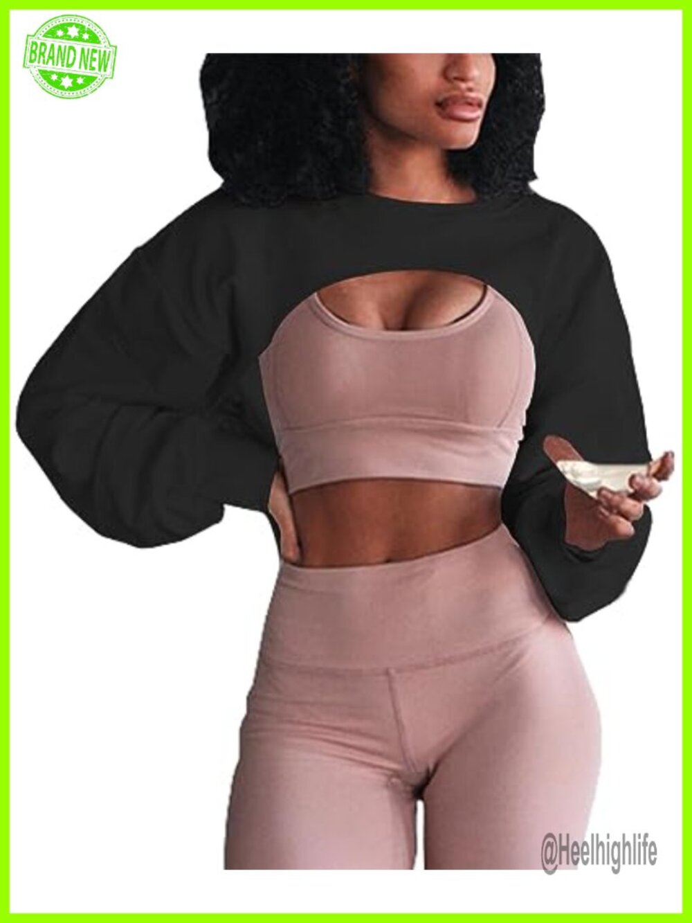 Women's Crewneck Long Sleeve Crop Top Loose Workout Gym Sweatshirt